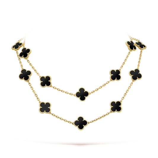 [Clover Jewels]CLOVER 20 MOTIFS ONYX NECKLACE