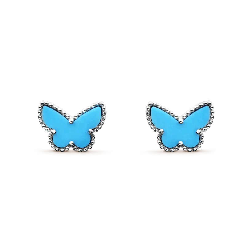 [Clover Jewels]BUTTERFLY TURQUOISE EARRINGS SILVER