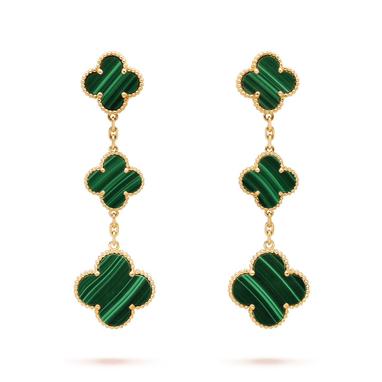 [Clover Jewels]CLOVER MALACHITE 3 MOTIFS GOLD