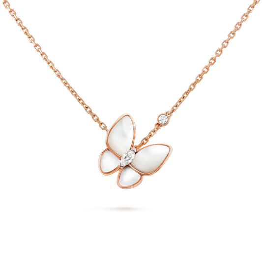 [Clover Jewels]BUTTERFLY MOP DIAMOND NECKLACE