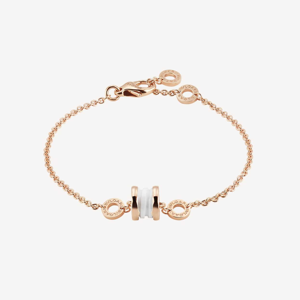 [Clover Jewels]ZERO 1 SOFT PINK GOLD AND WHITE CERAMIC BRACELET