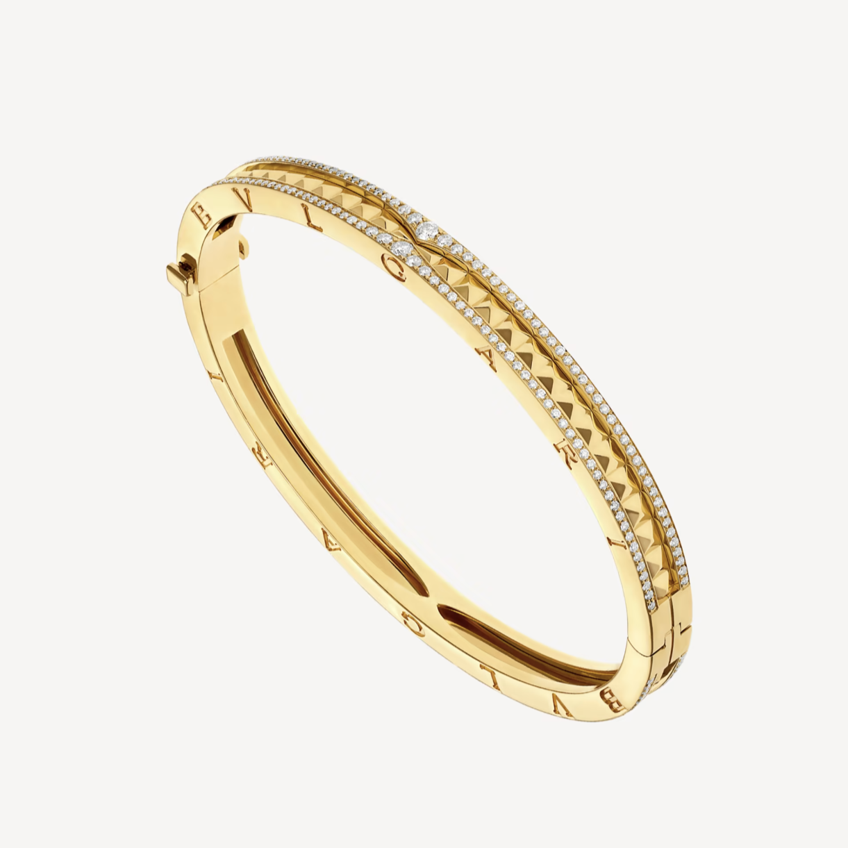 [Clover Jewels]ZERO 1 SPIRAL AND PAVED DIAMOND GOLD BRACELET