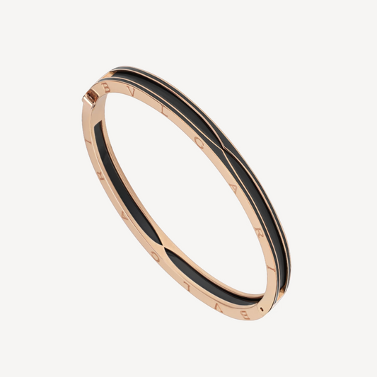 [Clover Jewels]ZERO 1 PINK GOLD WITH MATTE BLACK CERAMIC BRACELET