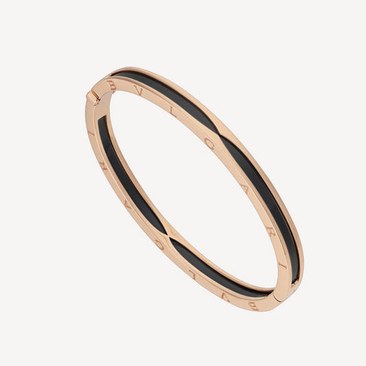 [Clover Jewels]ZERO 1 PINK GOLD WITH BLACK CERAMIC BRACELET