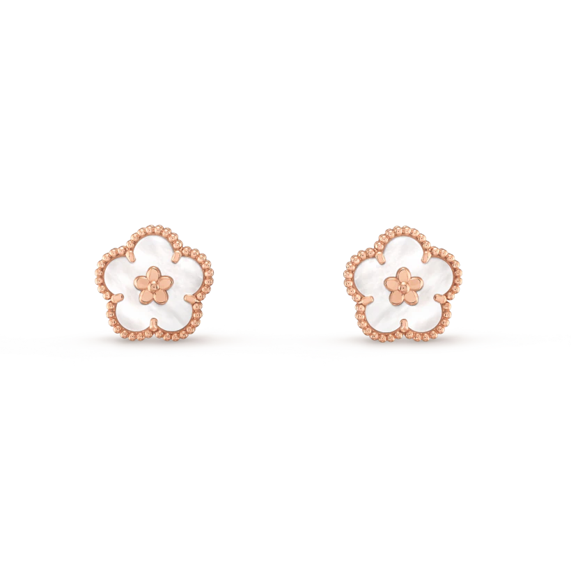 [Clover Jewels]LUCKY PINK GOLD WHITE MOP EARRINGS