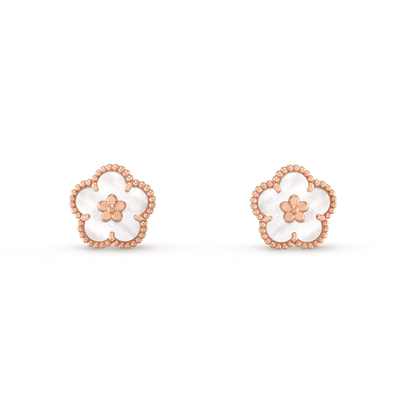 [Clover Jewels]LUCKY PINK GOLD WHITE MOP EARRINGS