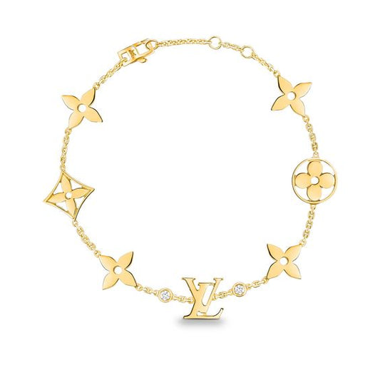 [Clover Jewels]STAR AND SUN 7 MOTIFS GOLD BRACELET