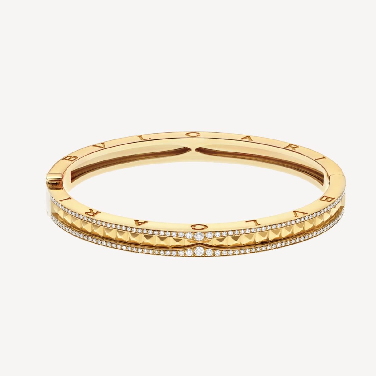 [Clover Jewels]ZERO 1 SPIRAL AND PAVED DIAMOND GOLD BRACELET