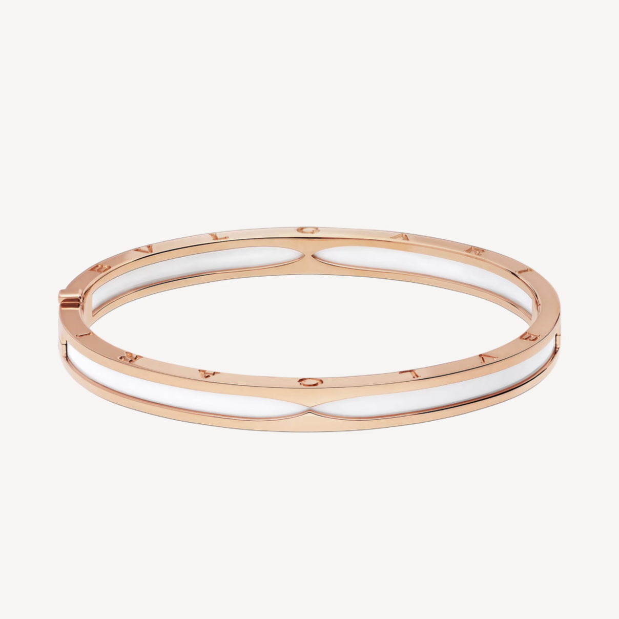 [Clover Jewels]ZERO 1 PINK GOLD WITH WHITE CERAMIC BRACELET