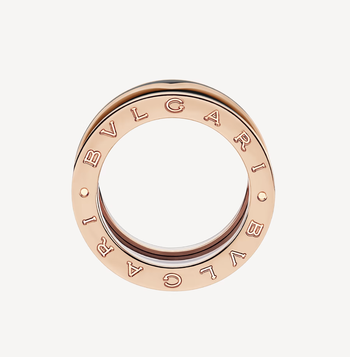 [Clover Jewels]ZERO 1 TWO-BAND WITH MATTE BLACK CERAMIC PINK GOLD RING