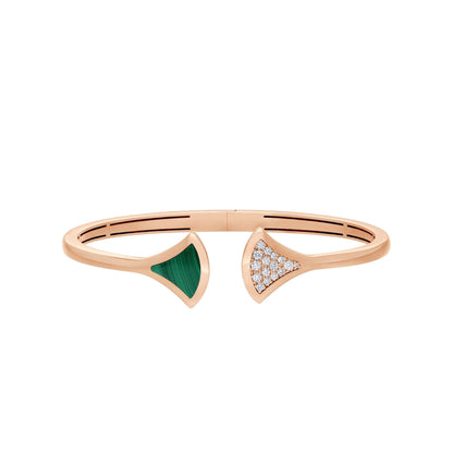 [Clover Jewels]DREAM BRACELET OPEN MALACHITE PINK GOLD