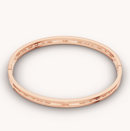 [Clover Jewels]ZERO 1 SPIRAL LOGO PINK GOLD BRACELET