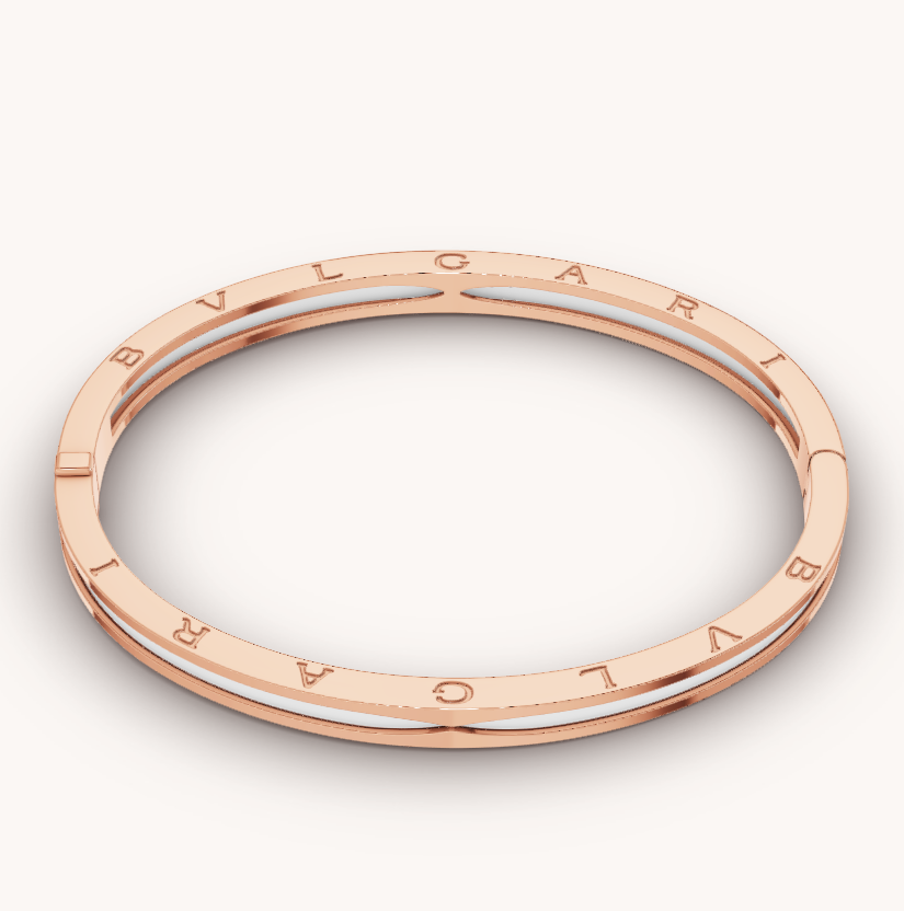 [Clover Jewels]ZERO 1 PINK GOLD WITH WHITE CERAMIC BRACELET