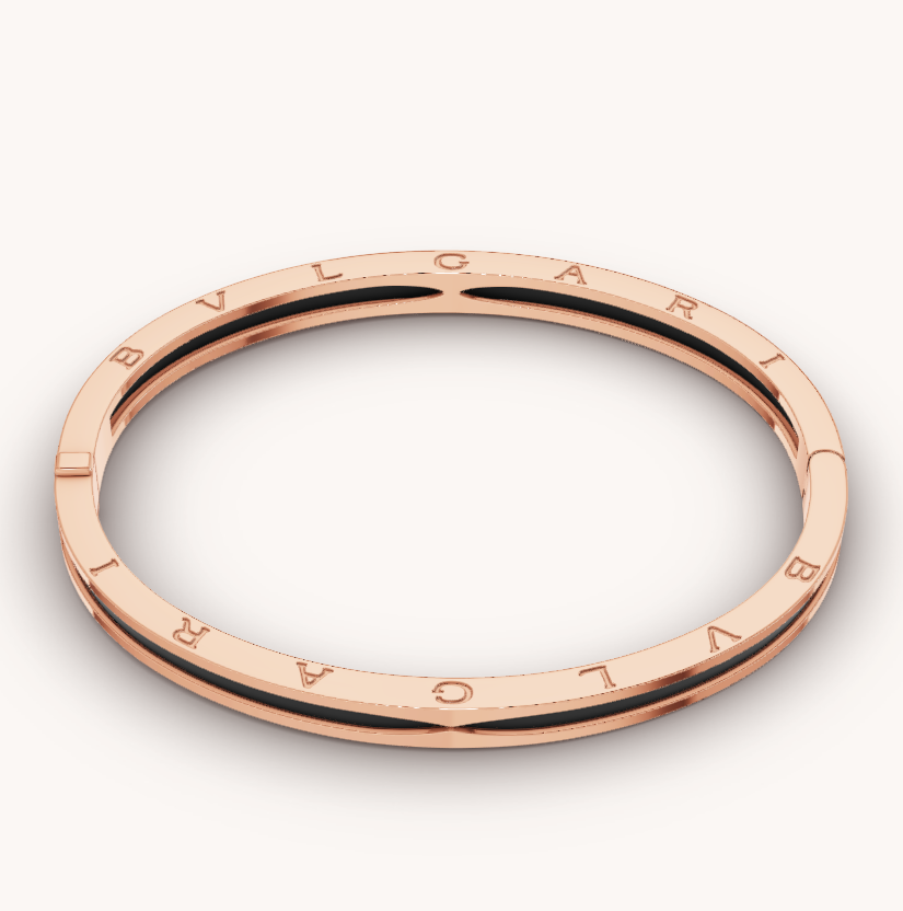 [Clover Jewels]ZERO 1 PINK GOLD WITH BLACK CERAMIC BRACELET