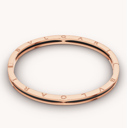 [Clover Jewels]ZERO 1 PINK GOLD WITH BLACK CERAMIC BRACELET