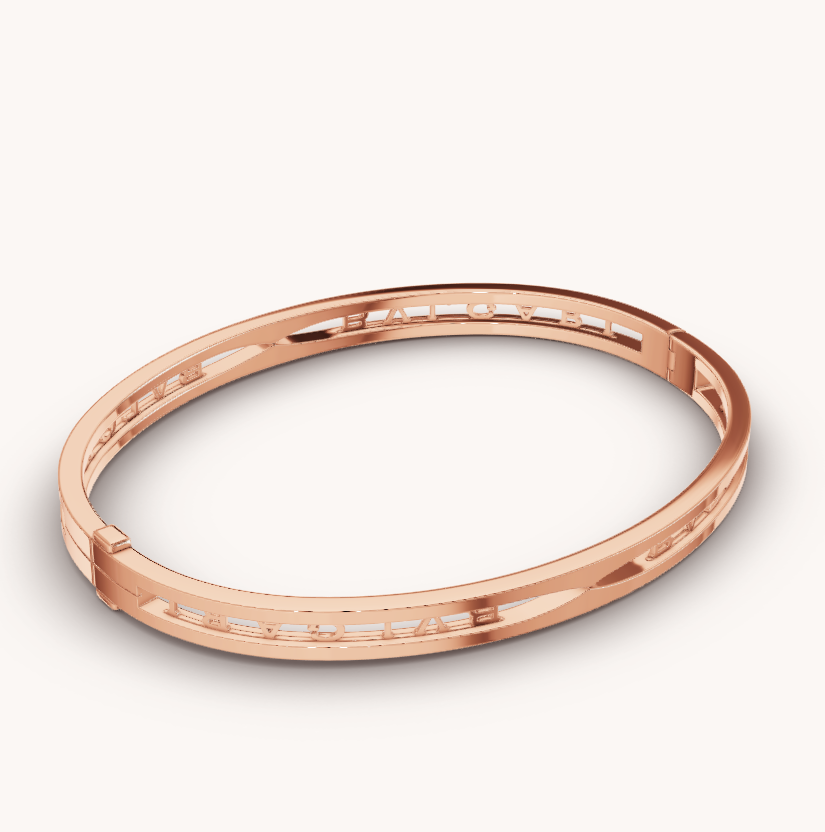 [Clover Jewels]ZERO 1 SPIRAL LOGO PINK GOLD BRACELET