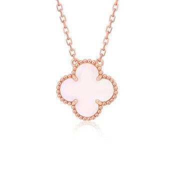 [Clover Jewels]CLOVER 15MM PINK MOTHER-OF-PEARL SINGLE FLOWER NECKLACE