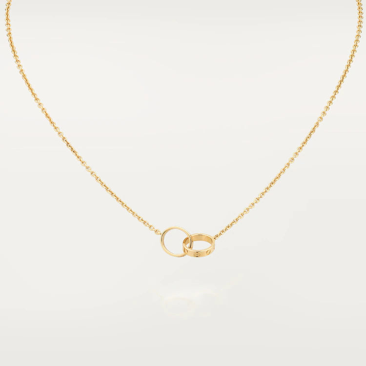 [Clover Jewels]LOVE NECKLACE DOUBLE RING GOLD