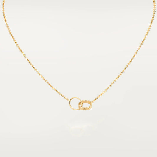 [Clover Jewels]LOVE NECKLACE DOUBLE RING GOLD