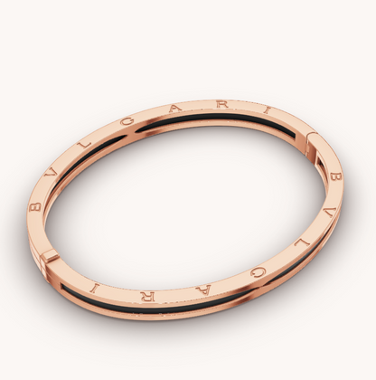 [Clover Jewels]ZERO 1 PINK GOLD WITH BLACK CERAMIC BRACELET