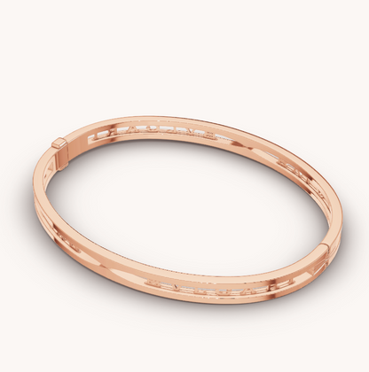 [Clover Jewels]ZERO 1 SPIRAL LOGO PINK GOLD BRACELET