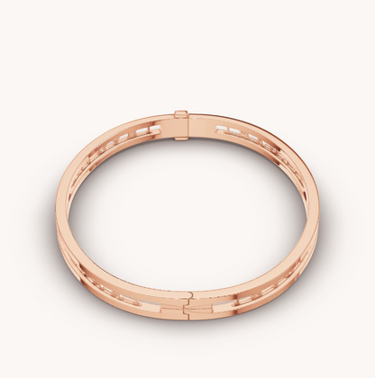 [Clover Jewels]ZERO 1 SPIRAL LOGO PINK GOLD BRACELET