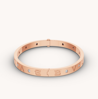 [Clover Jewels]ZERO 1 PINK GOLD 12 DIAMONDS BRACELET