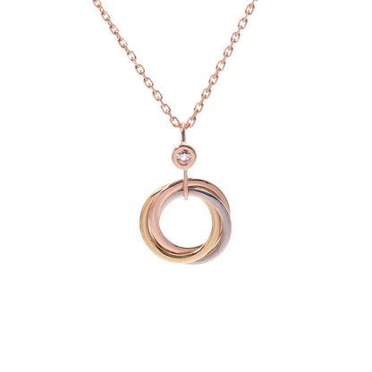 [Clover Jewels]TRINITY SILVER GOLD PINK GOLD NECKLACE