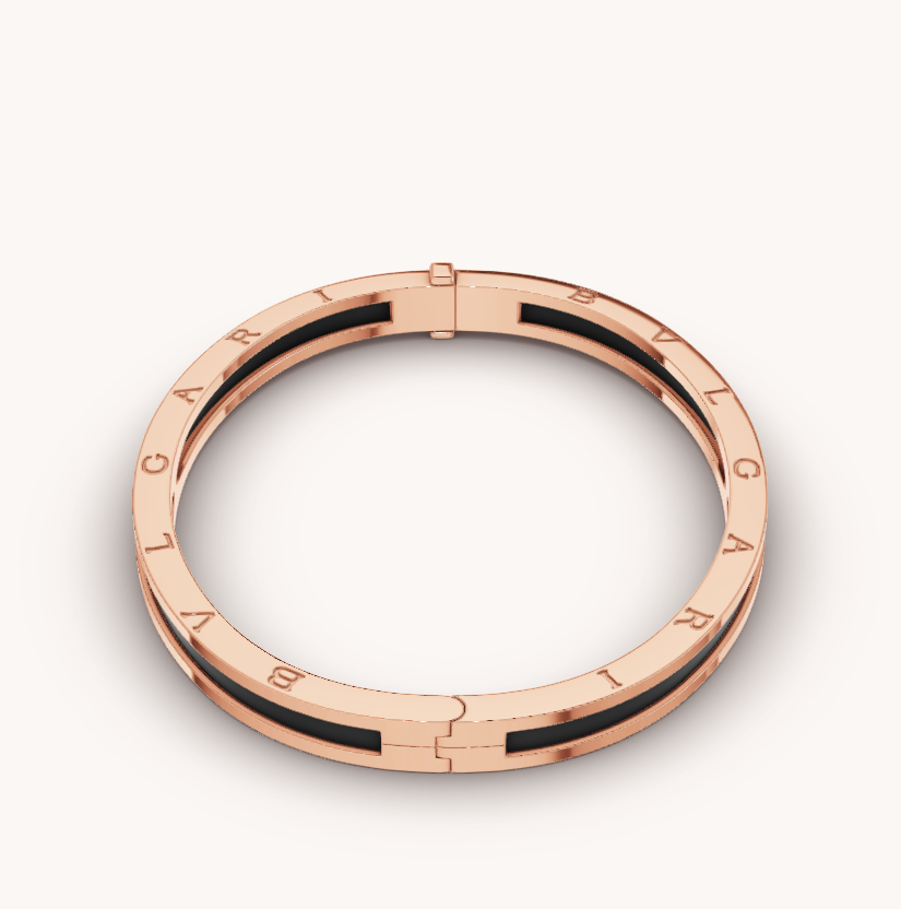 [Clover Jewels]ZERO 1 PINK GOLD WITH BLACK CERAMIC BRACELET