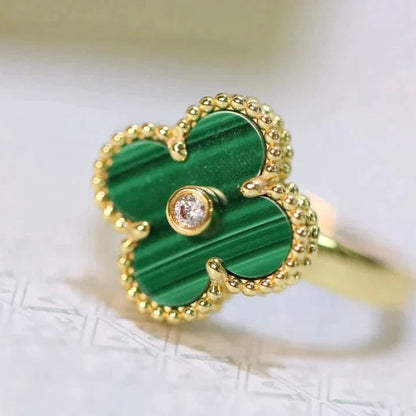 [Clover Jewels]CLOVER MALACHITE RING GOLD DIAMOND