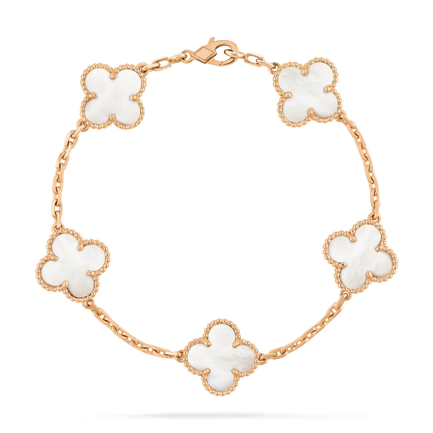 [Clover Jewels]CLOVER  5 MOTIF WHITE MOP BRACELET