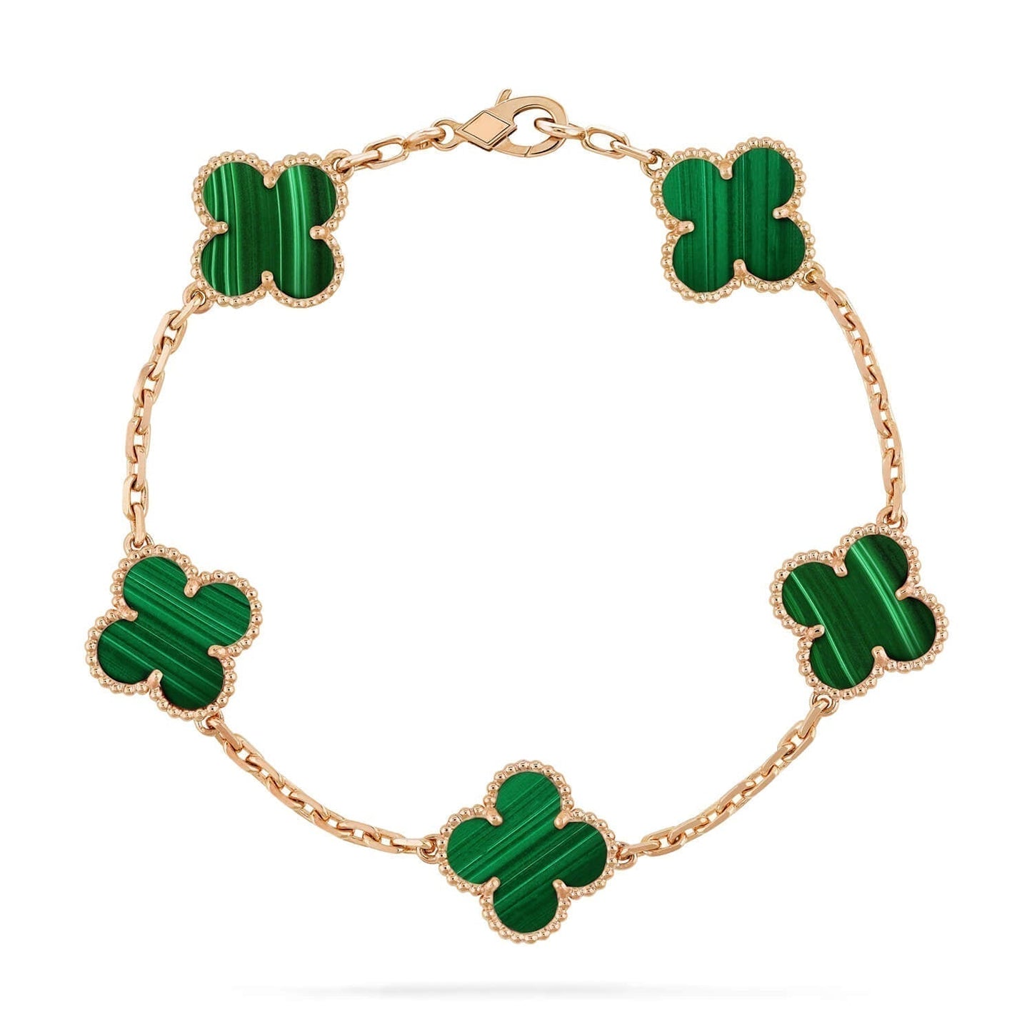 [Clover Jewels]CLOVER 5 MOTIFS MALACHITE BRACELET