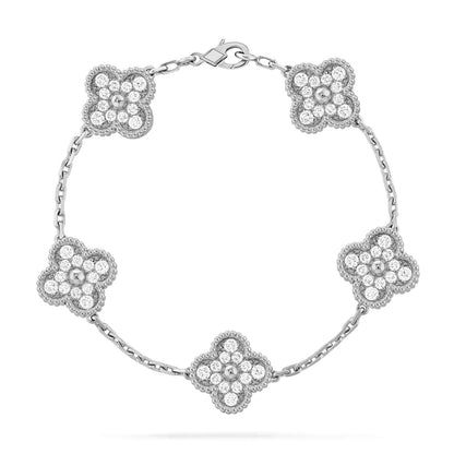 [Clover Jewels]CLOVER 5 MOTIFS  DIAMOND BRACELET SILVER