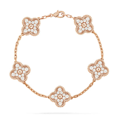 [Clover Jewels]CLOVER 5 MOTIFS  FULL DIAMOND BRACELET