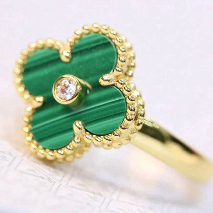 [Clover Jewels]CLOVER MALACHITE RING GOLD DIAMOND