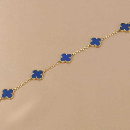 [Clover Jewels]CLOVER 5 MOTIFS BLUE AGATE BRACELET