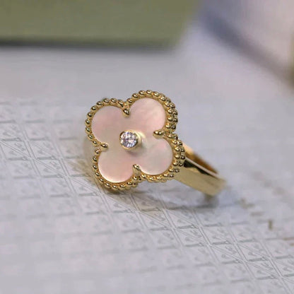 [Clover Jewels]CLOVER PINK MOP RING GOLD DIAMOND