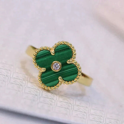 [Clover Jewels]CLOVER MALACHITE RING GOLD DIAMOND