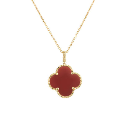 [Clover Jewels]CLOVER 25MM NECKLACE GOLD CARNELIAN