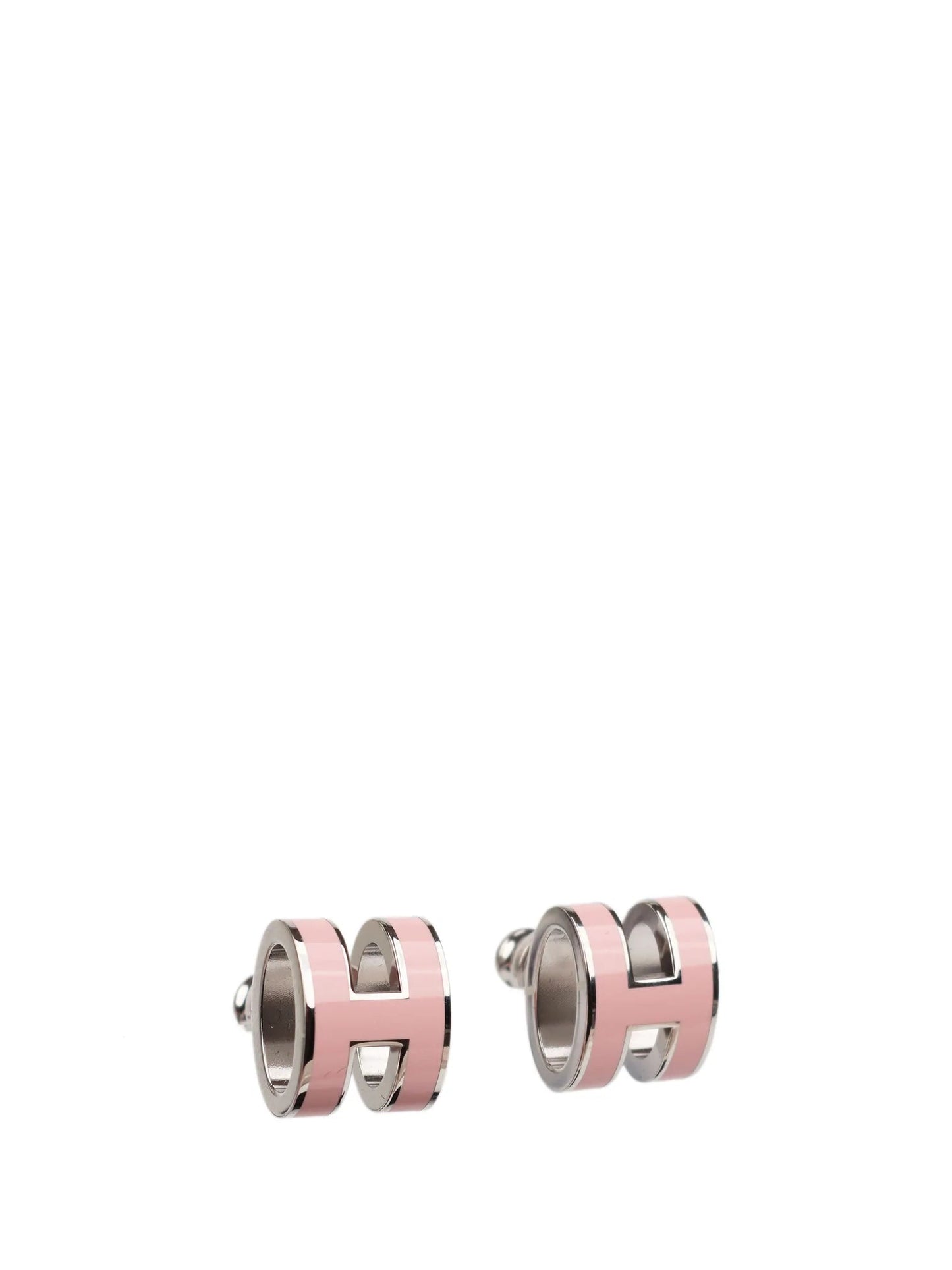 [Clover Jewels]MINI POP H SILVER EARRINGS PINK