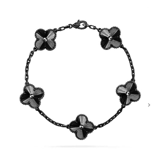 [Clover Jewels]CLOVER 5 MOTIF BLACK BRACELET