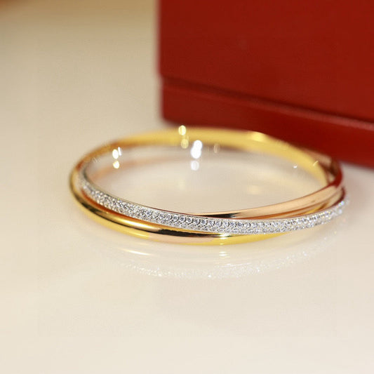 [Jesse Jewelry]TRINITY DREIFARBIGES DREIRING-ARMBAND AUS GOLD