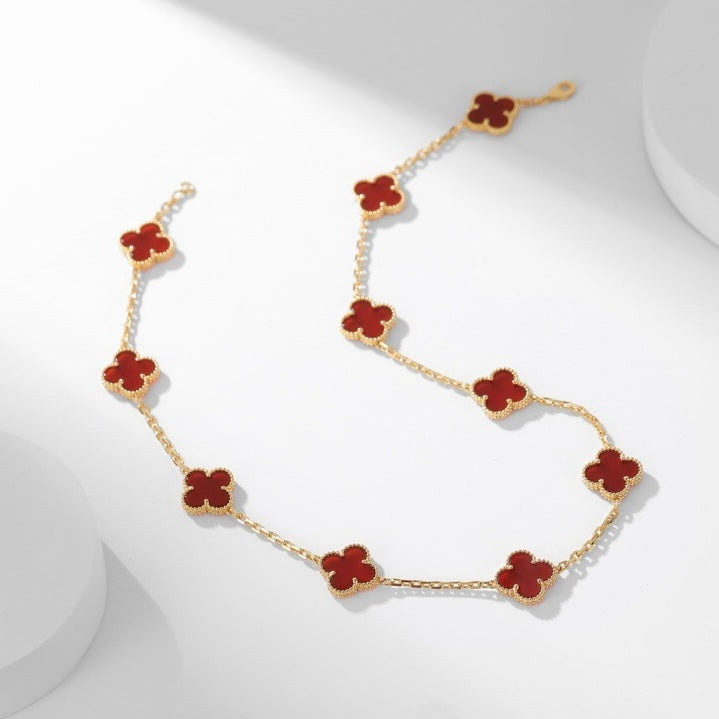 [Clover Jewellry]CLOVER 10 MOTIFS CARNELIAN NECKLACE