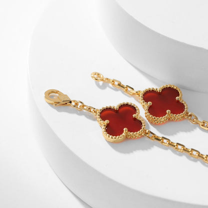 [Clover Jewellry]CLOVER 10 MOTIFS CARNELIAN NECKLACE