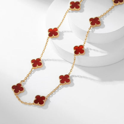 [Clover Jewellry]CLOVER 10 MOTIFS CARNELIAN NECKLACE