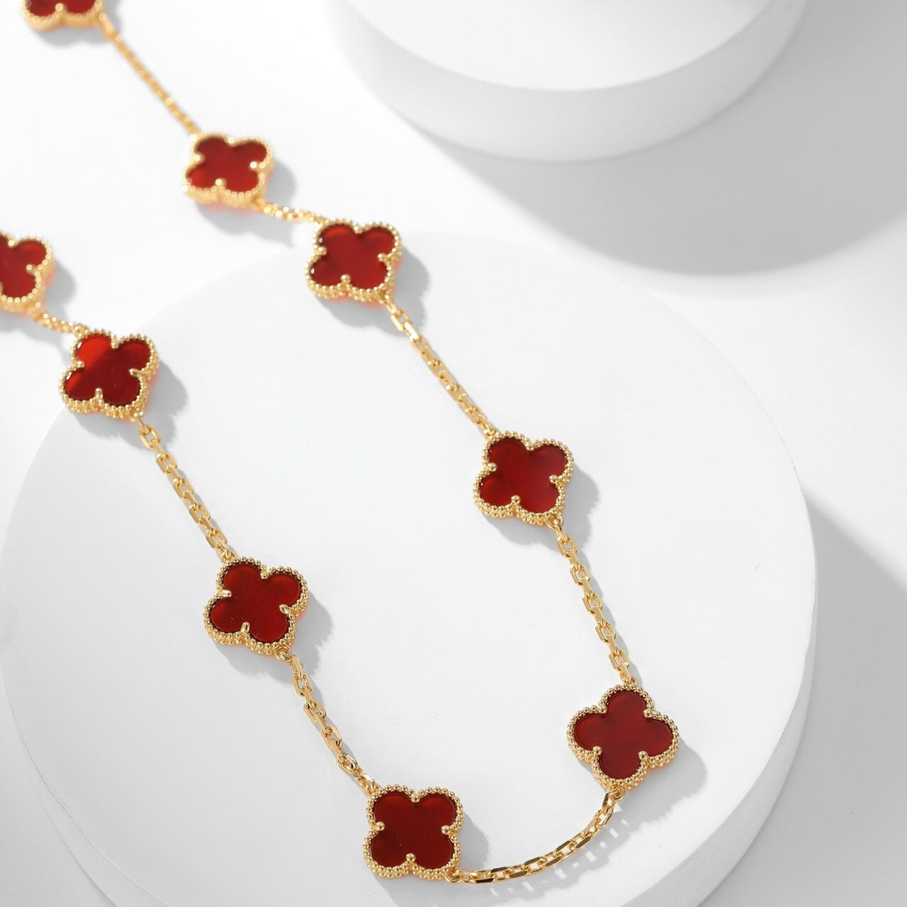 [Clover Jewellry]CLOVER 10 MOTIFS CARNELIAN NECKLACE