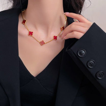 [Clover Jewellry]CLOVER 10 MOTIFS CARNELIAN NECKLACE