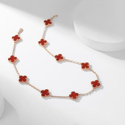 [Clover Jewellry]CLOVER 10 MOTIFS CARNELIAN NECKLACE