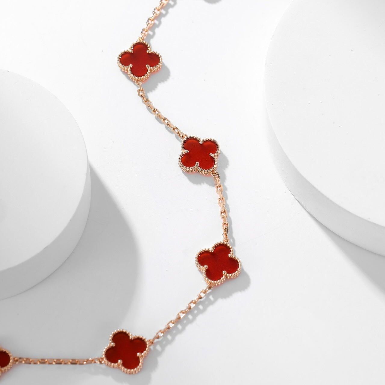 [Clover Jewellry]CLOVER 10 MOTIFS CARNELIAN NECKLACE