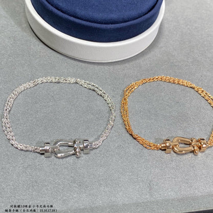 [Clover Jewels]FORCE SMALL HORSESHOE  DIAMOND CHAIN ROPE BRACELET